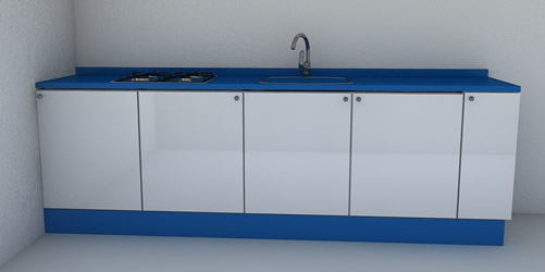 cocina con rodapie del suelo