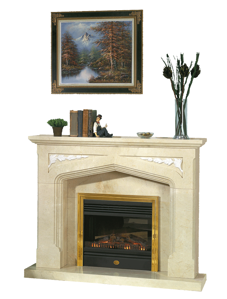 Chimenea Clásica modelo Hades Mármol Crema marfil de estilo colonial